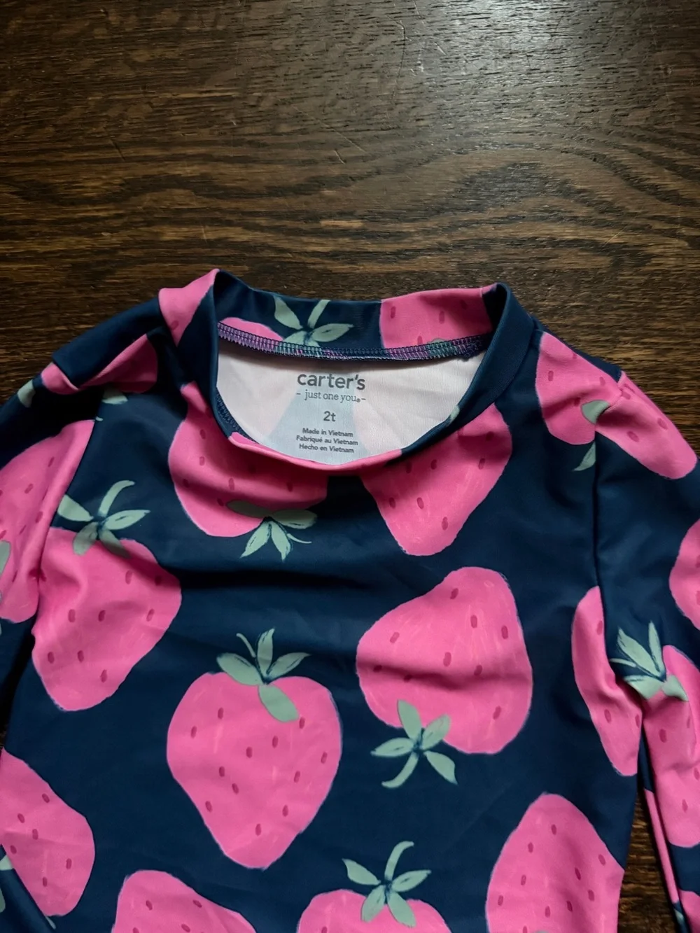Carter's Toddler Girls' Navy & Pink Strawberry Rash Guard Swim Set